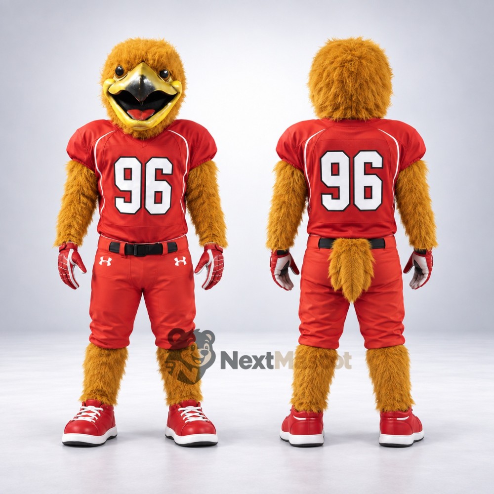 Falcon Mascot Costume - Brown, Red Uniform Falcon Mascot Costume - Brown, Red Uniform