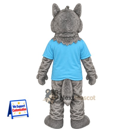 Wolf Mascot Costume - Blue Shirt Wolf Mascot Costume - Blue Shirt