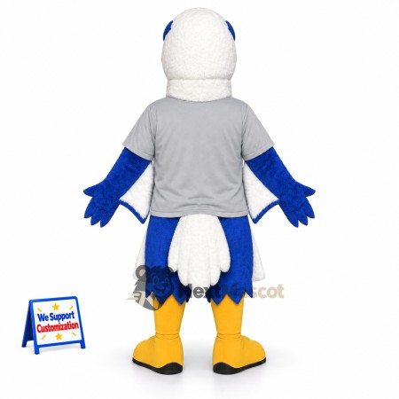 Eagle Mascot Costume - Blue, Gray Shirt Eagle Mascot Costume - Blue, Gray Shirt