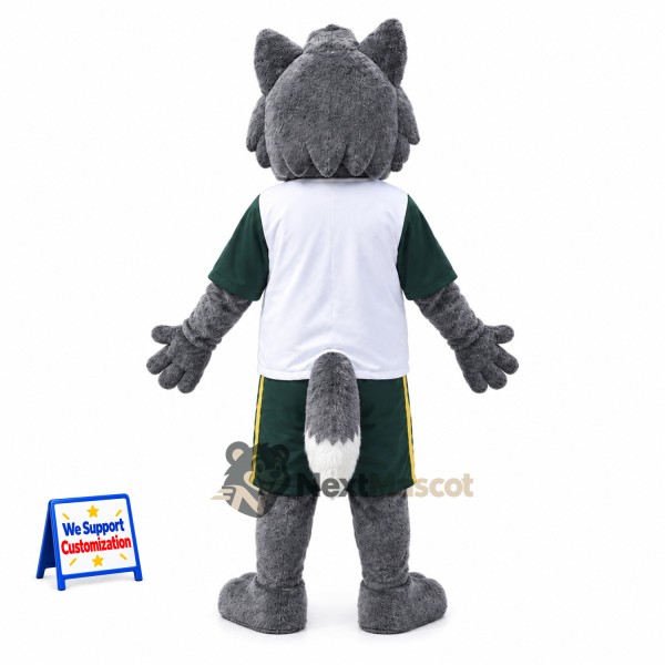 Wolf Mascot Costume - White and Green Uniform Wolf Mascot Costume - White and Green Uniform