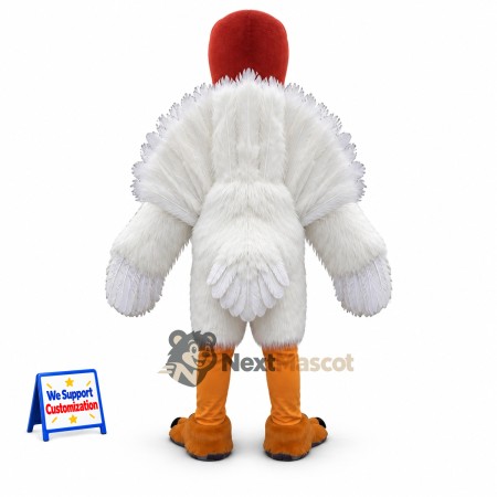 Turkey Mascot Costume - White Turkey Mascot Costume - White