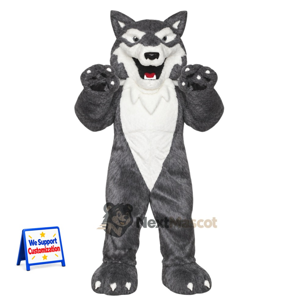 Wolf Mascot Costume - Gray for Family Festivals Wolf Mascot Costume - Gray for Family Festivals