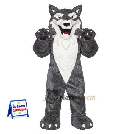 Wolf Mascot Costume - Gray for Family Festivals Wolf Mascot Costume - Gray for Family Festivals