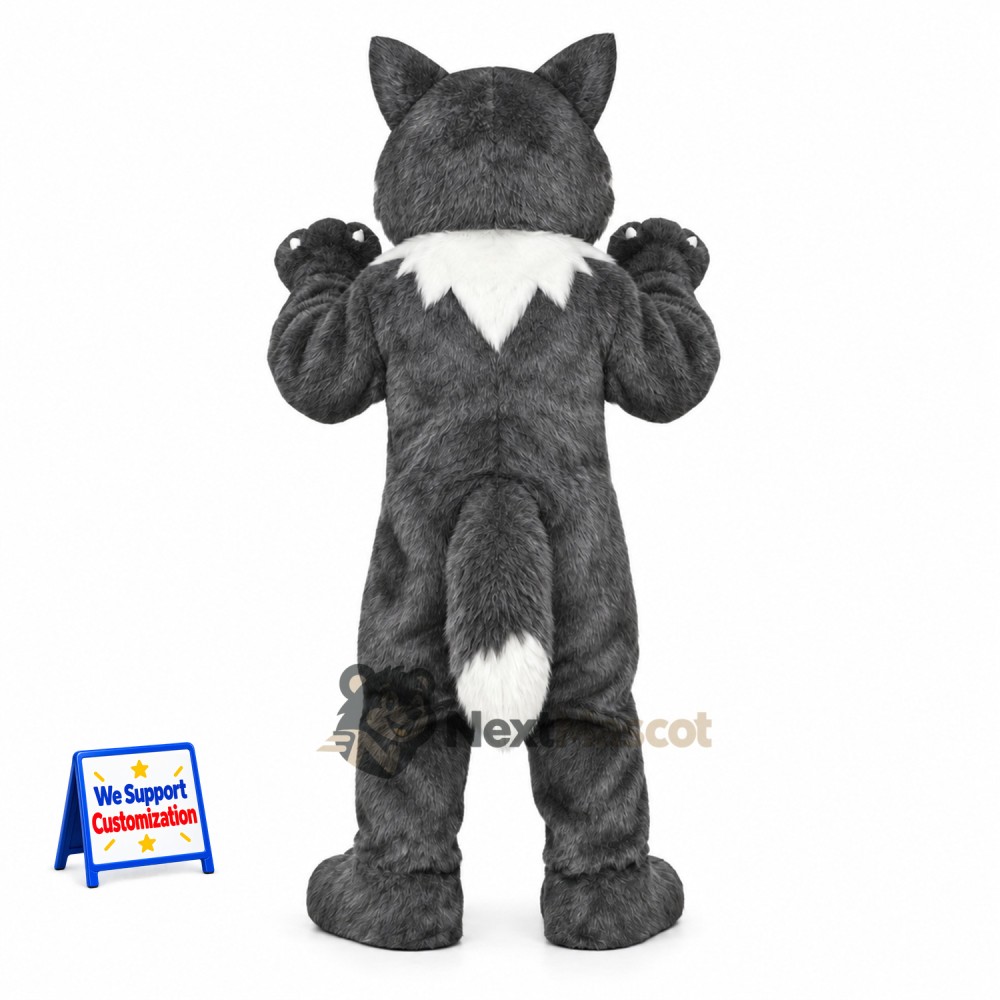 Wolf Mascot Costume - Gray for Family Festivals Wolf Mascot Costume - Gray for Family Festivals