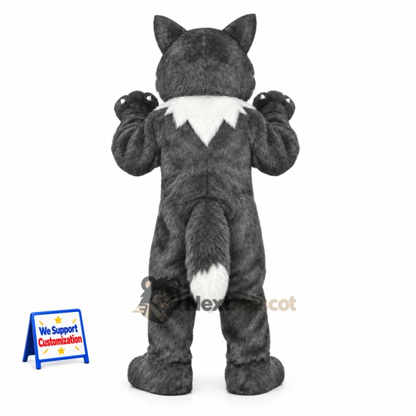 Wolf Mascot Costume - Gray for Family Festivals