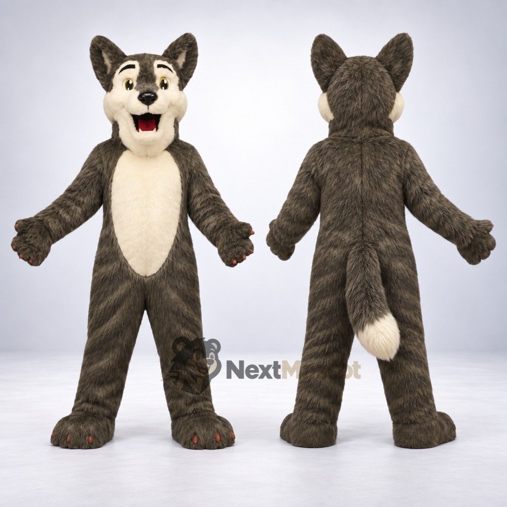 Wolf Mascot Costume - Brown for School Events Wolf Mascot Costume - Brown for School Events