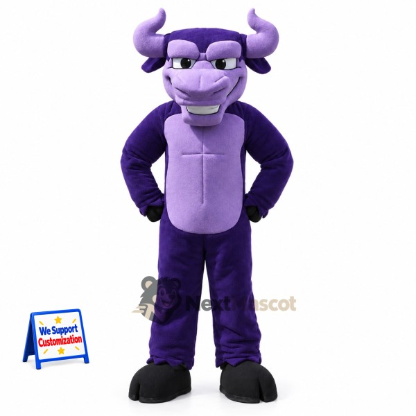 Bull Mascot Costume - Purple