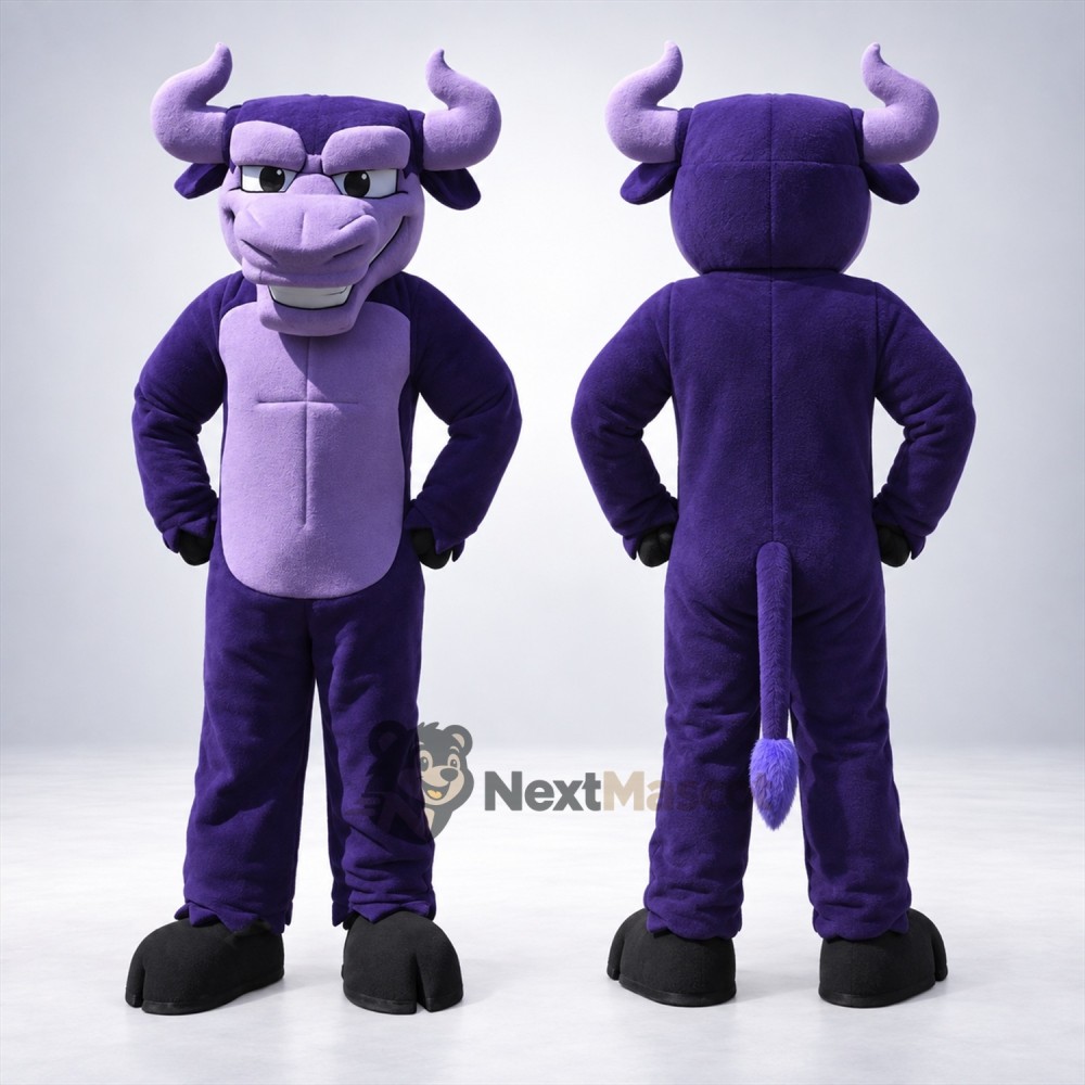 Bull Mascot Costume - Purple