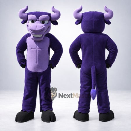Bull Mascot Costume - Purple