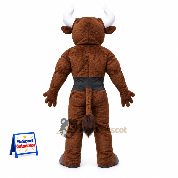 Bull Mascot Costume - Muscular, Brown