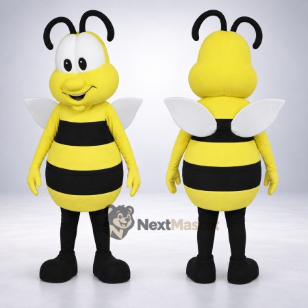 Bee Mascot Costume - Yellow, White Wings and Black Legs Bee Mascot Costume - Yellow, White Wings and Black Legs
