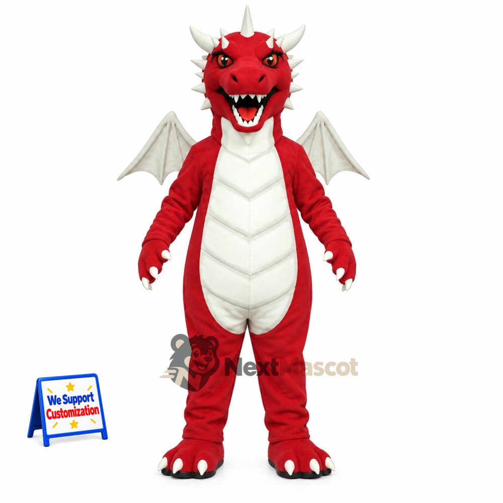 Dragon Mascot Costume - Red for Festivals Dragon Mascot Costume - Red for Festivals
