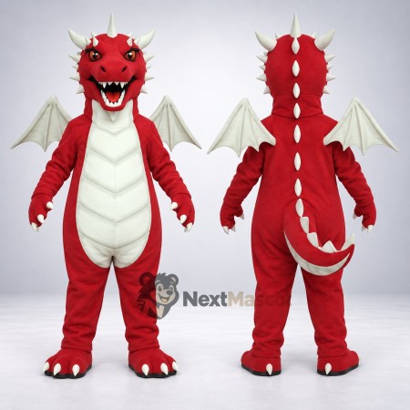 Dragon Mascot Costume - Red for Festivals Dragon Mascot Costume - Red for Festivals
