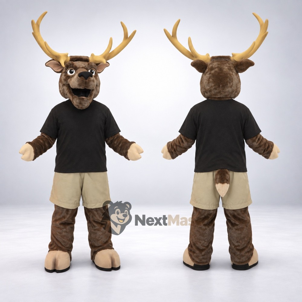 Deer Mascot Costume - Black Shirt