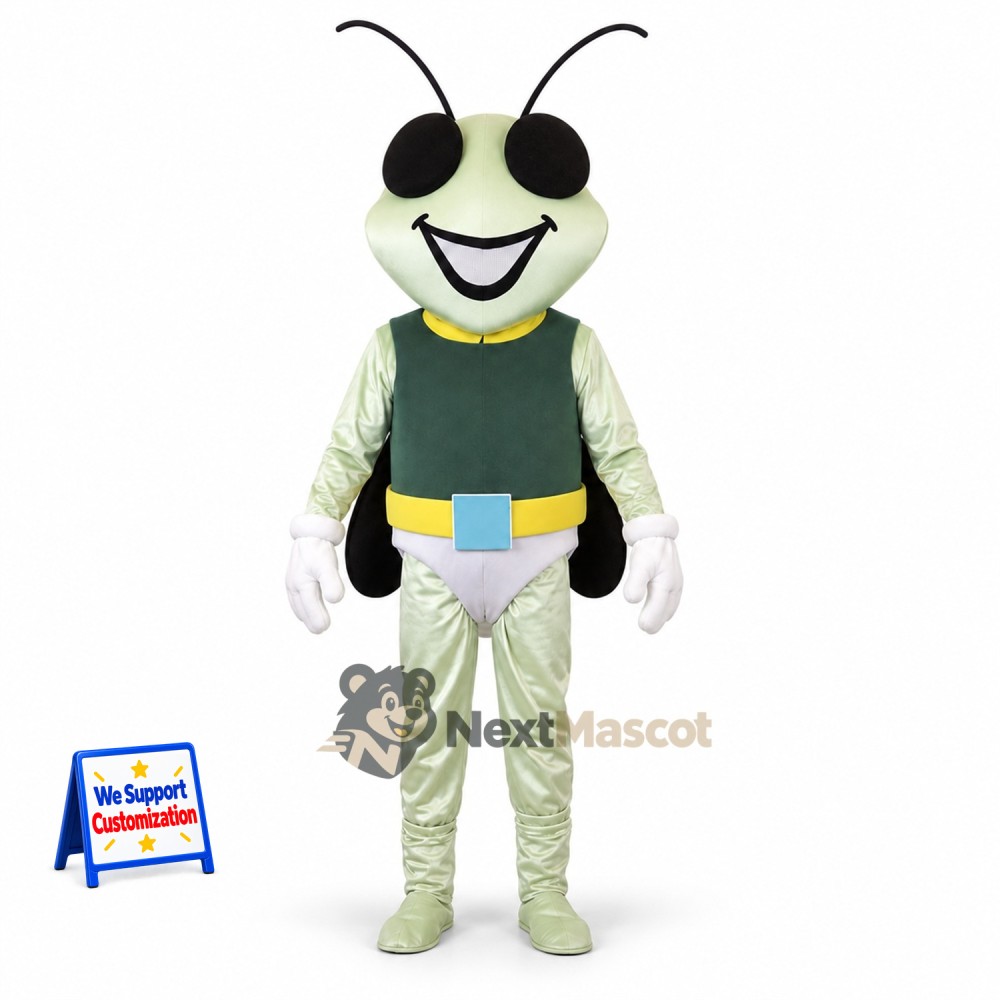 Grasshopper Mascot Costume - Pale, Green Grasshopper Mascot Costume - Pale, Green