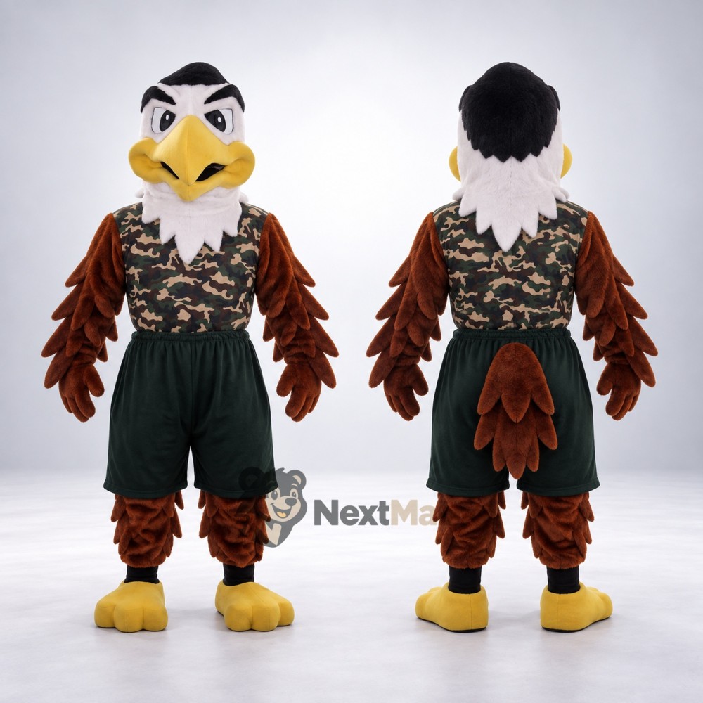 Eagle Mascot Costume - Brown, Patterned Vest Eagle Mascot Costume - Brown, Patterned Vest