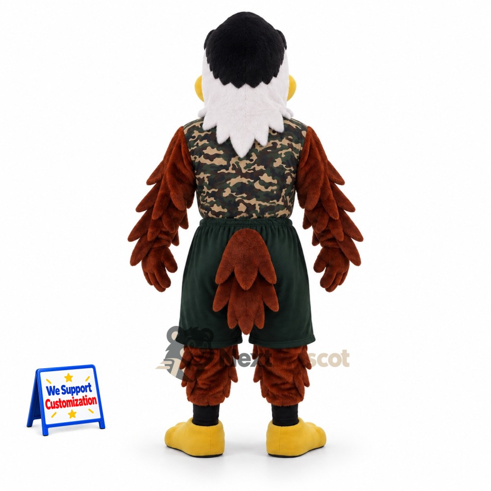 Eagle Mascot Costume - Brown, Patterned Vest Eagle Mascot Costume - Brown, Patterned Vest