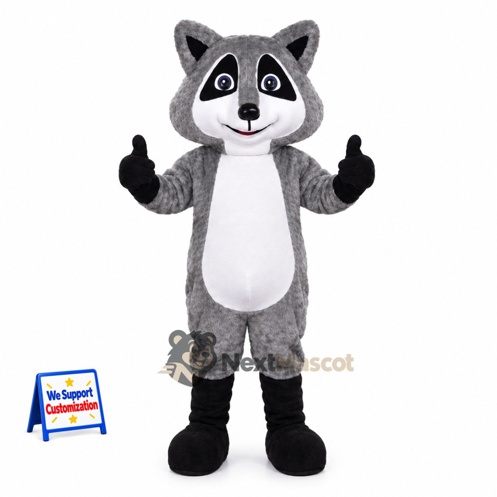 Raccoon Mascot Costume - Gray for Fairs Raccoon Mascot Costume - Gray for Fairs