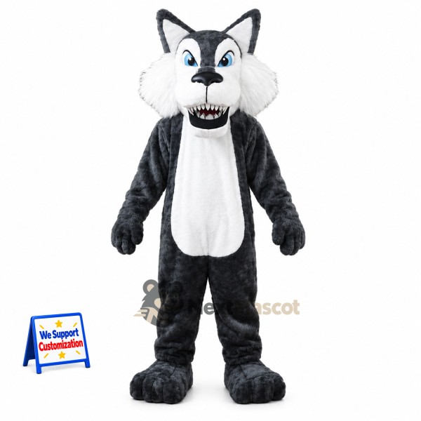 Wolf Mascot Costume - Black and White for School Spirit