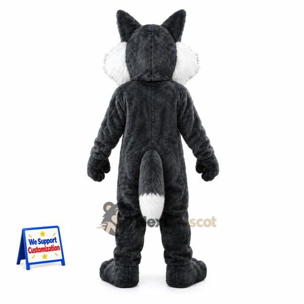 Wolf Mascot Costume - Black and White for School Spirit Wolf Mascot Costume - Black and White for School Spirit