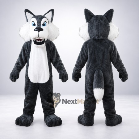 Wolf Mascot Costume - Black and White for School Spirit Wolf Mascot Costume - Black and White for School Spirit