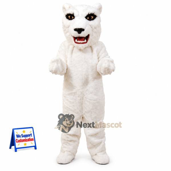 Bear Mascot Costume - White for School Parades