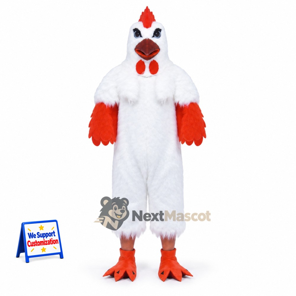 Rooster Mascot Costume - White for Summer Events Rooster Mascot Costume - White for Summer Events