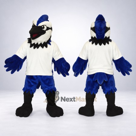 Blue Jay Mascot Costume - White Shirt for Birthday Parties Blue Jay Mascot Costume - White Shirt for Birthday Parties