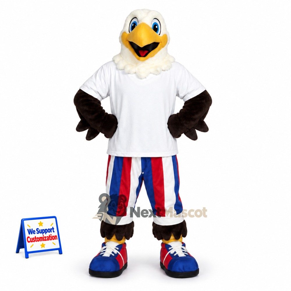 Bald Eagle Mascot Costume - Striped Pants Bald Eagle Mascot Costume - Striped Pants
