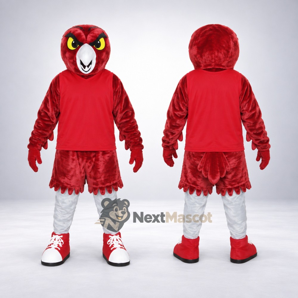 Owl Mascot Costume - Red for Birthday Parties Owl Mascot Costume - Red for Birthday Parties