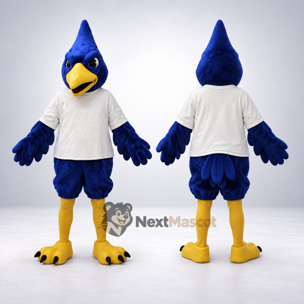 Blue Jay Mascot Costume - White Shirt for Sports Days Blue Jay Mascot Costume - White Shirt for Sports Days