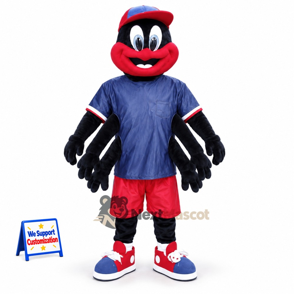 Ladybug Mascot Costume - Red, Blue Shirt Ladybug Mascot Costume - Red, Blue Shirt