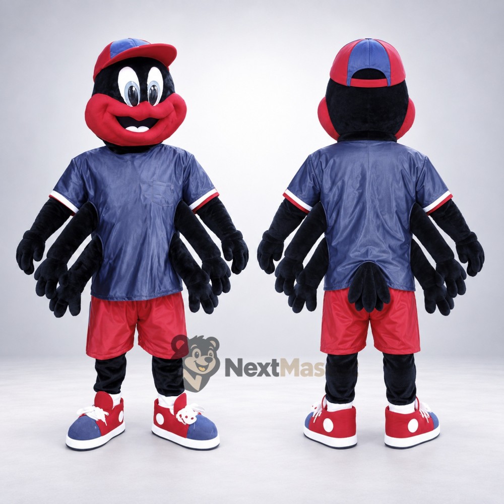 Ladybug Mascot Costume - Red, Blue Shirt Ladybug Mascot Costume - Red, Blue Shirt