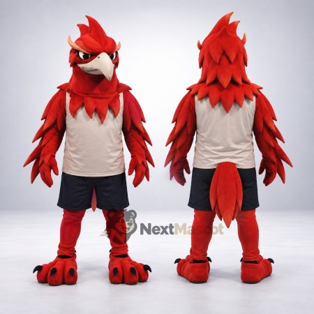 Eagle Mascot Costume - Red, White Shirt for School Events Eagle Mascot Costume - Red, White Shirt for School Events