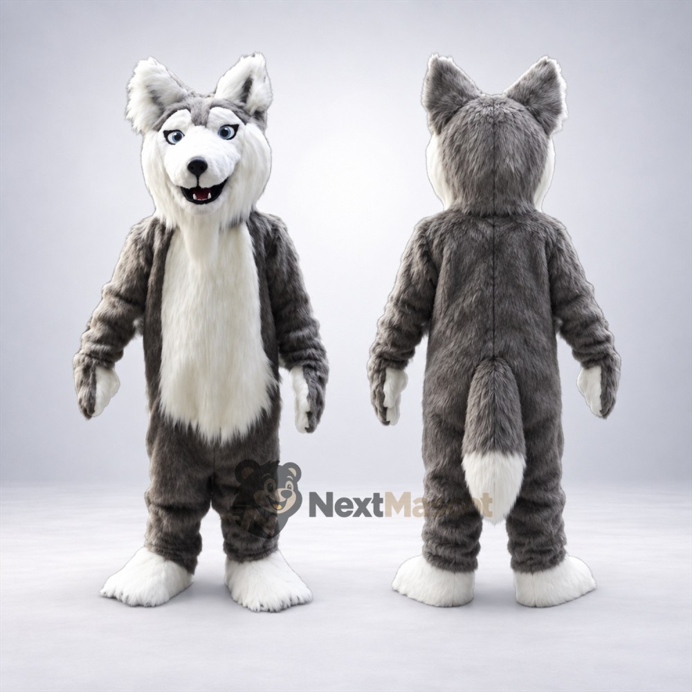 Wolf Mascot Costume - Gray for School Carnivals Wolf Mascot Costume - Gray for School Carnivals