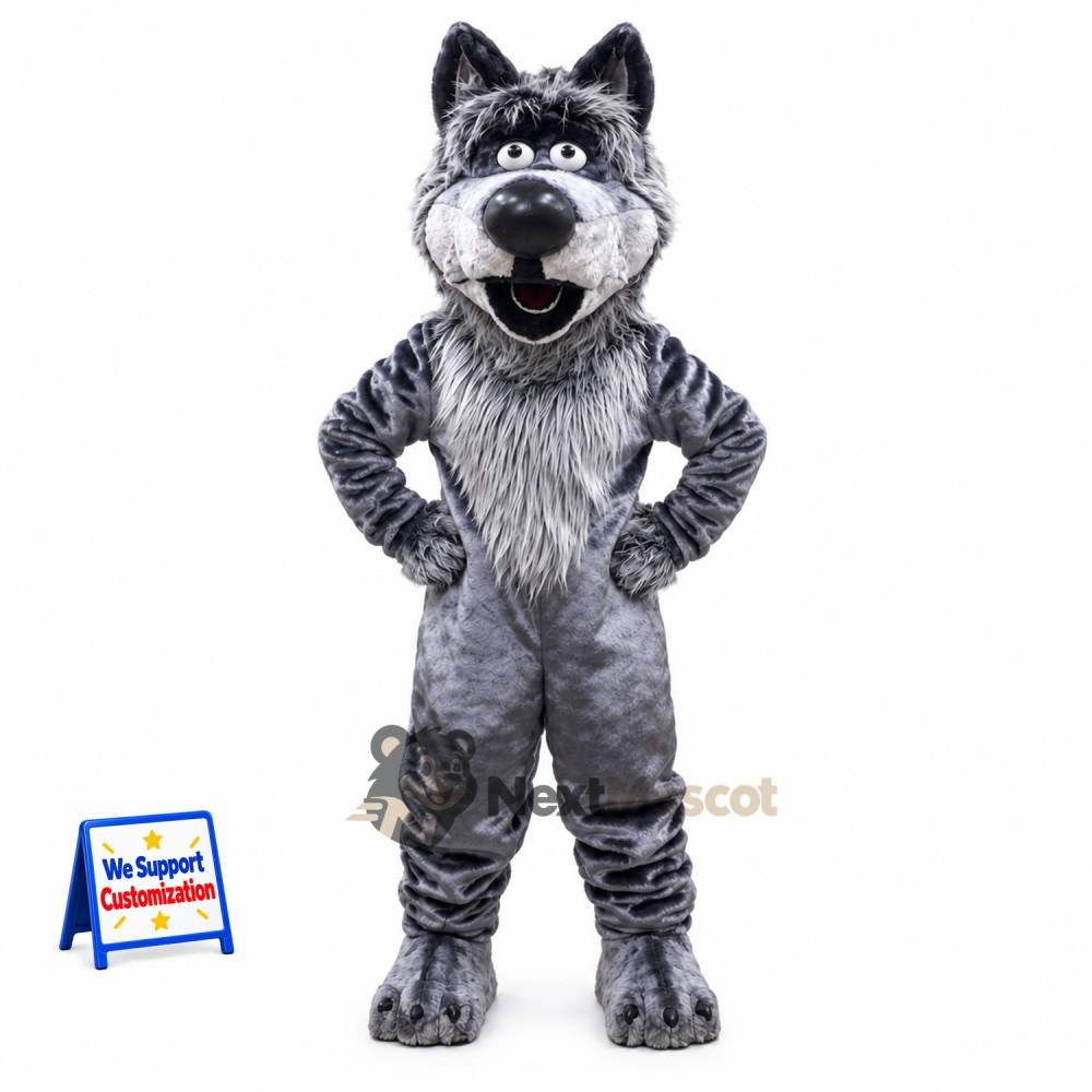 Wolf Mascot Costume - Gray for Community Fairs Wolf Mascot Costume - Gray for Community Fairs