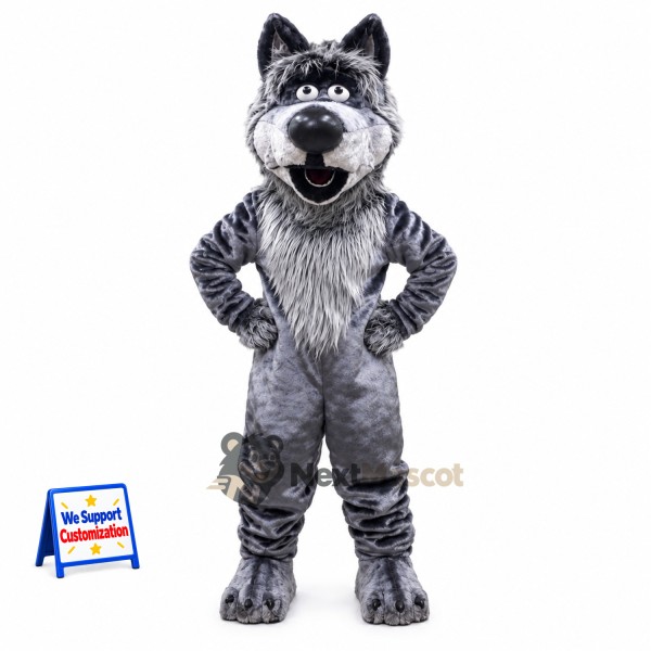 Wolf Mascot Costume - Gray for Community Fairs