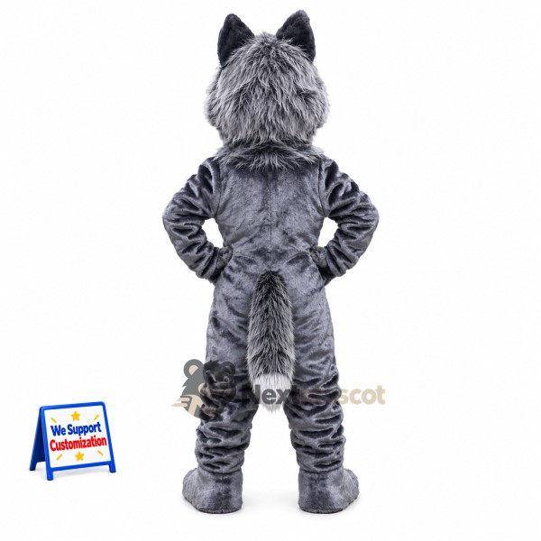 Wolf Mascot Costume - Gray for Community Fairs