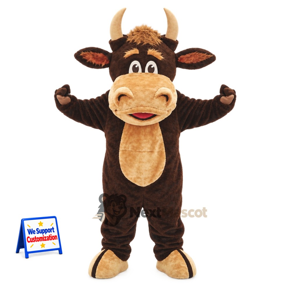 Bull Mascot Costume - Brown for Charity Events Bull Mascot Costume - Brown for Charity Events