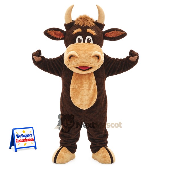 Bull Mascot Costume - Brown for Charity Events