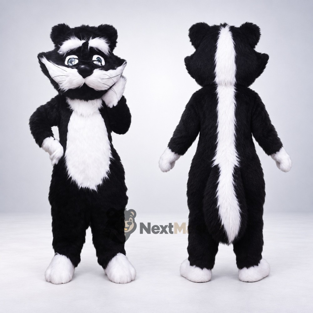 Skunk Mascot Costume - White Back Stripe