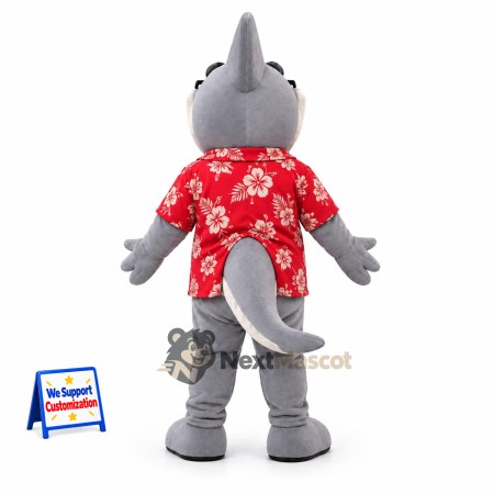 Shark Mascot Costume - Hawaiian Shirt Shark Mascot Costume - Hawaiian Shirt
