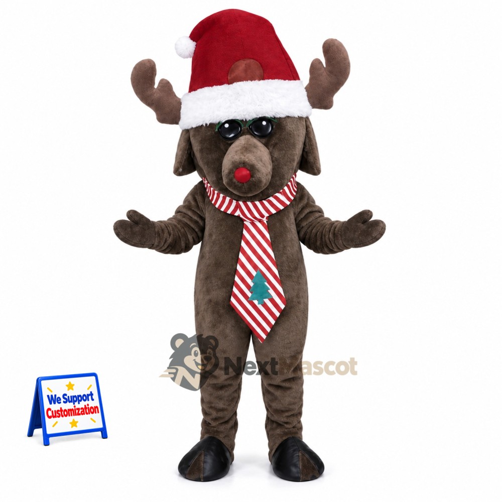 Moose Mascot Costume - Christmas Theme for Holiday Parades Moose Mascot Costume - Christmas Theme for Holiday Parades