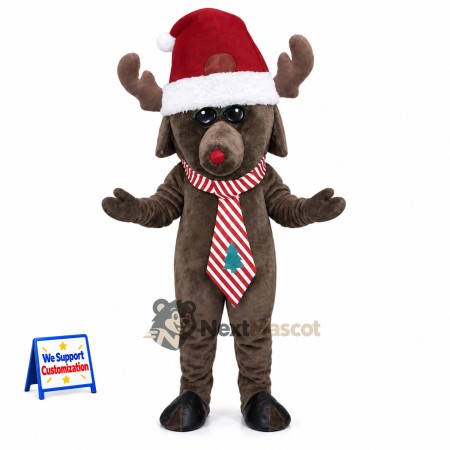 Moose Mascot Costume - Christmas Theme for Holiday Parades Moose Mascot Costume - Christmas Theme for Holiday Parades