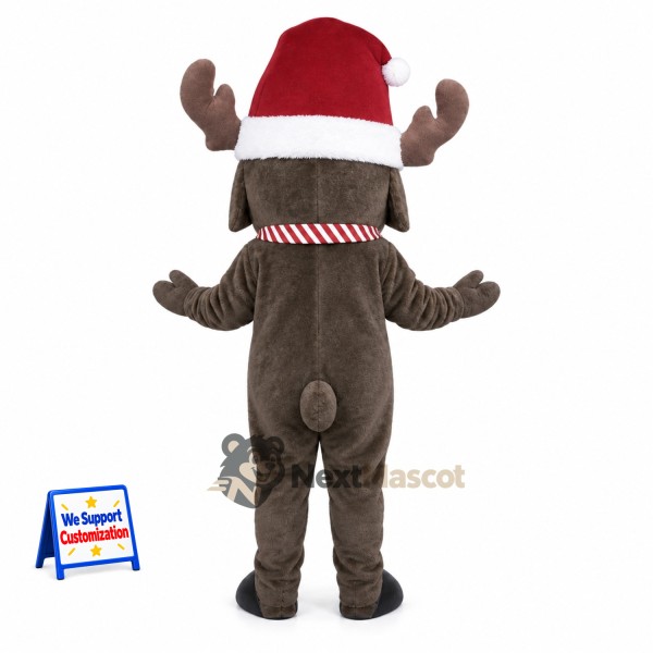 Moose Mascot Costume - Christmas Theme for Holiday Parades Moose Mascot Costume - Christmas Theme for Holiday Parades
