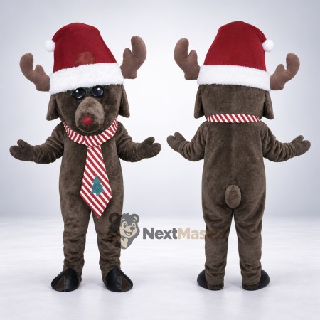 Moose Mascot Costume - Christmas Theme for Holiday Parades Moose Mascot Costume - Christmas Theme for Holiday Parades