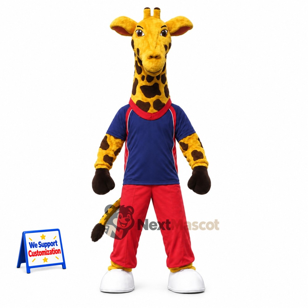 Giraffe Mascot Costume - Red Pants Giraffe Mascot Costume - Red Pants