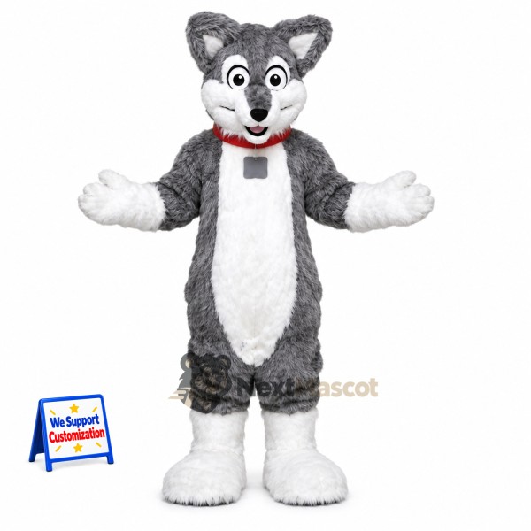 Husky Dog Mascot Costume - Gray for Festivals