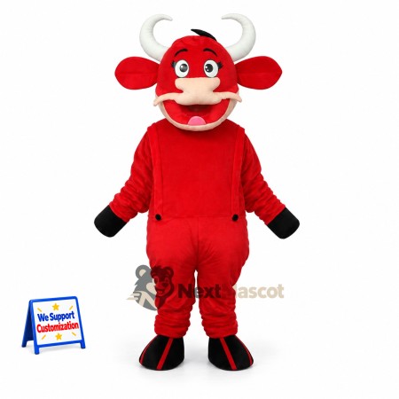 Bull Mascot Costume - Red for Festivals Bull Mascot Costume - Red for Festivals