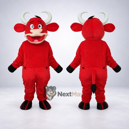 Bull Mascot Costume - Red for Festivals Bull Mascot Costume - Red for Festivals